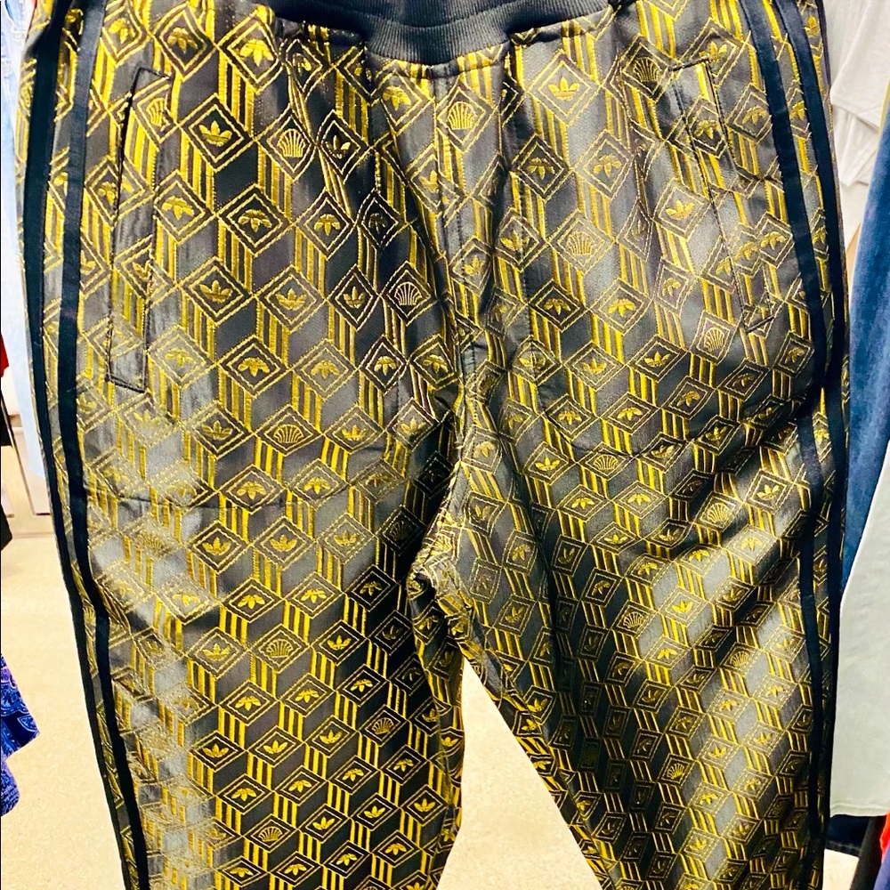 W Adidas Track Pants/Joggers Metallic Gold & Black - NOT AVAILABLE